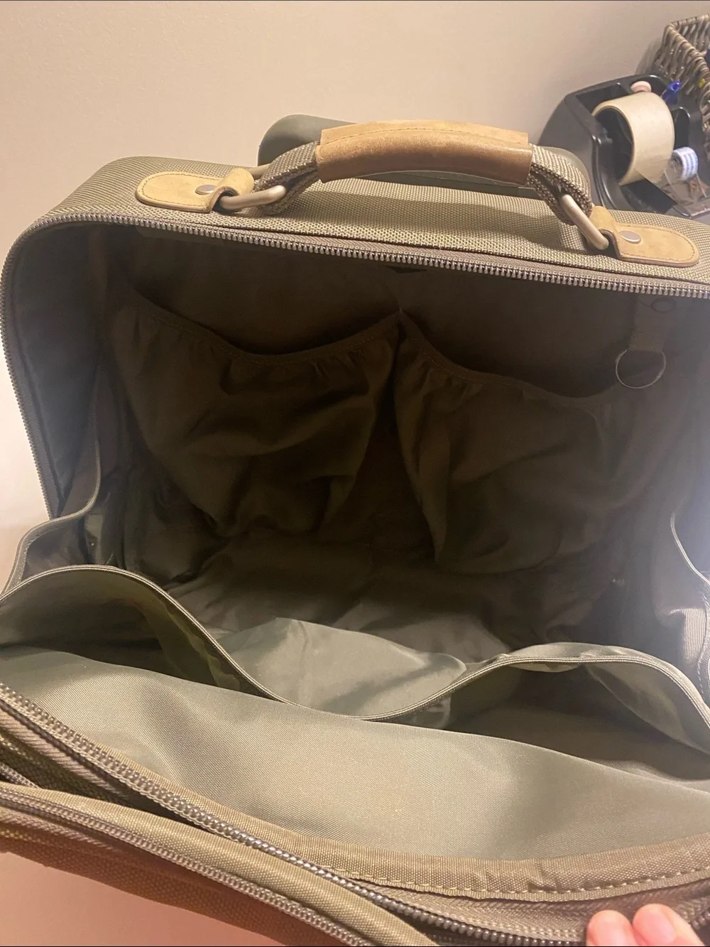 Briggs & Riley 2-Wheel Cabin Bag Carry On Luggage Olive Green